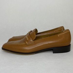 Salvatore Ferragamo Leather Loafer Shoes, Brown, Women's size 8